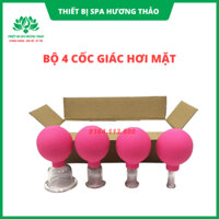 Bộ 4 Cốc Giác Hơi Chân Không Silicon Massage Đa Năng Nâng Cơ Mặt, Body