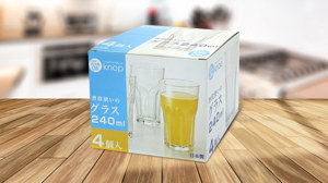 Bộ 4 cốc thủy tinh 240ml họa tiết pha lê (Japan)