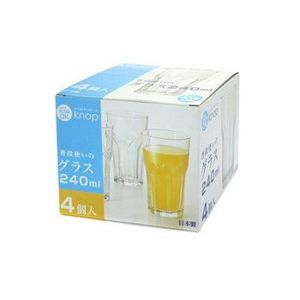 Bộ 4 cốc thủy tinh 240ml họa tiết pha lê (Japan)