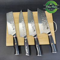 Bộ 4 Dao thái Thép 3 Lớp Dao Làm Làm Bếp Nhật Akatsuki Bản Chính Hãng siêu sắc siêu bén bền