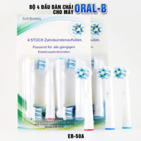 Bộ 4 đầu bàn chải đánh răng điện cross action cho răng sáng bóng thay thế cho máy Braun Oral B - 1 Bộ 4 đầu