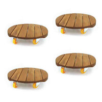 Bộ 4 Đế lót chậu TRÒN VÀNG R30cm TẢI 120kg  Dùng cho chậu hoa/bình gas/bình nước/loa...