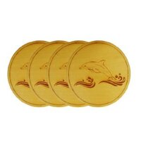 Bộ 4 Đế Lót Ly Nhatvywood NVH08 Màu Vàng Gỗ