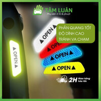 Bộ 4 Decal phản quang OPEN dán cửa oto cảnh báo an toàn, chống va chạm TÂM LUÂN Chổi lau tẩm dầu - Hàng chính hãng - Vàng Open