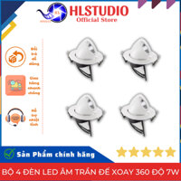 Bộ 4 Đèn Led Âm Trần Đế Xoay 360 Độ 7W, Đèn Soi Tranh, Đèn Trang Trí Shop HL Studio