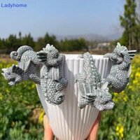 Bộ 4 Đồ trang trí chậu trồng cây treo bằng nhựa rồng cho bé, Chậu hoa điêu khắc leo núi và bình hoa cho đồ trang trí sân cỏ sân hiên, Tượng rồng dễ thương, Tượng rồng V