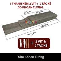Bộ 4 đợt kệ treo tường khoan tường và không khoan tường (kèm ke chữ L)
