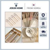Bộ 4 Đũa Và Thìa Inox Hàn Quốc - Màu Pastel Thẩm Mỹ | Dao kéo ẩm thực De Maman SoonSoo
