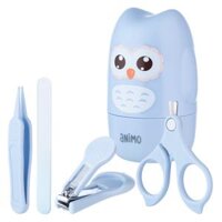 Bộ 4 dụng cụ cắt móng tay cho bé Animo (Cú xanh, GH-JC6601)