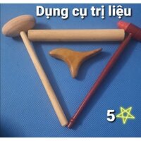 Bộ 4 dụng cụ massage day gõ huyệt bàn chân, dụng cụ massage chân bằng gỗ, cây bấm huyệt