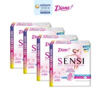 Bộ 4 gói băng vệ sinh Diana Sensi siêu mỏng cánh 20 miếng/gói