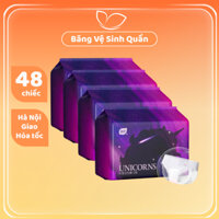 [Bộ 4 gói] Băng vệ sinh đêm/dạng quần UNICORNS phiên bản mới gói 12 miếng size M-L 45-60kg