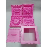Bộ 4 hình Khuôn Nhận Xôi 10 cm ( Cúc - Hoa hồng - Sen - Ly )