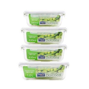 Bộ 4 hộp bảo quản thủy tinh Lock&Lock Glass Euro LLG428S4