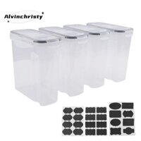 Bộ 4 Hộp Đựng Ngũ Cốc, Hộp Bảo Quản Thực Phẩm Kín Hơi PP 2.5L Cho Ngũ Cốc, Đồ Ăn Nhẹ Và Đường