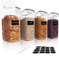 Bộ 4 Hộp Đựng Ngũ Cốc, Hộp Bảo Quản Thực Phẩm Kín Hơi PP 2.5L Cho Ngũ Cốc, Đồ Ăn Nhẹ Và Đường
