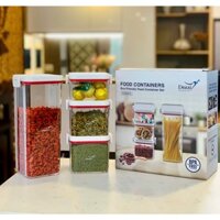 Bộ 4 Hộp Đựng Thực Phẩm Cao Cấp Dozzi DZA555 - Nhựa PP Chịu Nhiệt, An Toàn - Hàng Chính Hãng