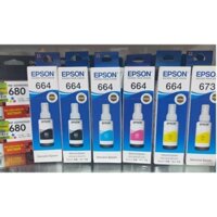 Bộ 4 hộp mực dùng máy in A3 Epson L1300 / L100 / L200 /L300/L360 / L365... chính hãng - Epson T664
