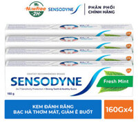 Bộ 4 Kem Đánh Răng Sensodyne Fresh Mint Bạc Hà The Mát 160g/tuýp