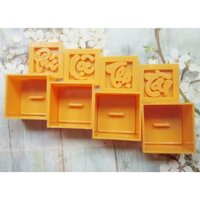 Bộ 4 Khuôn Xôi Vuông 8 Cm Phúc Lộc Thọ Tài