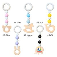 Bộ 4 Lục Lạc Treo Nôi Treo Cũi Bằng Gỗ Sồi Tự Nhiên An Toàn Cho Bé, Đồ Chơi Xúc Xắc Cho Trẻ Sơ Sinh Phát Triển Toàn Diện