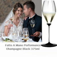 Bộ 4 ly Champagne Black 375ml 4484/28N Fatto A Mano Performance black nhập khẩu nguyên hộp từ châu âu