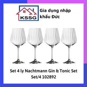 Bộ 4 Ly pha lê có rãnh Gin & Tonic 102892 Nachtmann