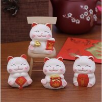 Bộ 4 Mèo Thần Tài May Mắn- Phát Tài Lộc - Gốm Sứ Cao Cấp -Decor Văn Phòng -Trang Trí Ô Tô - mẫu mới tết 2023