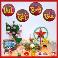 Bộ 4 mẹt chữ VUI TẾT TRUNG THU trang trí trung thu, trang trí đêm rằm tháng 8 siêu đẹp