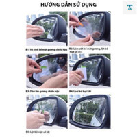 Bộ 4 miếng dán chống nước gương kính ô tô, miếng dán chống bám nước gương chiếu hậu nano tiện dụng loại 1