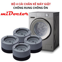 Bộ 4 miếng đế đệm cao su lót kê chân máy giặt chống rung ồn, rỉ sét - Chính hãng miDoctor - XÁM