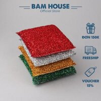 Bộ 4 miếng rửa chén kim tuyến Bam House đa năng siêu sạch cao cấp BRH01  Gia dụng bếp