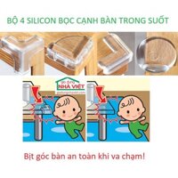 Bộ 4 miếng silicon bọc cạnh bàn trong suốt bịt góc bàn