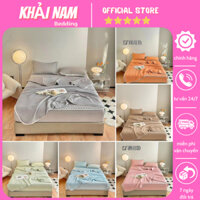 Bộ 4 món Chiếu điều hoà cao su kèm chăn thun lạnh siêu mát,Chiếu cao su bo chun chất liệu dày dặn bọc ôm đệm tối đa 30cm