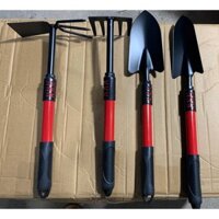 Bộ 4 món dụng cụ làm vườn tay cầm bọc cao su chắc chắn, siêu tiện dụng gồm cuốc, xẻng, cào đất-----