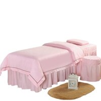 Bộ 4 Món Vỏ Chăn Ga Gối Đệm Cói Mát Xa Chất Lượng Cao Cho Spa / Salon Làm Đẹp