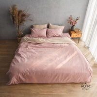 Bộ 4 món Vỏ Chăn Ga Gối Washed Cotton Light Pink color