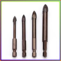 Bộ 4 mũi khoan gạch men, đá hoa, thủy tinh...chuôi lục giác màu đen