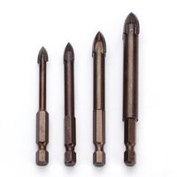 Bộ 4 mũi khoan gạch men, đá hoa, thủy tinh...chuôi lục giác màu đen