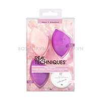 Bộ 4 Mút Trang Điểm, Vệ Sinh Cọ Real Technique Sponge Set