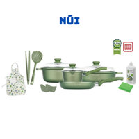 Bộ 4 Nồi Chảo Quánh Cao Cấp Bằng Hợp Kim Nhôm DR.GREEN® Thương Hiệu Ý RISOLI, Made in Italy, Đáy Từ