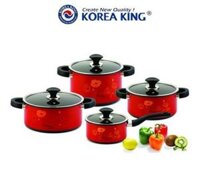 Bộ 4 nồi Korea King KAL-18000R (Đỏ)