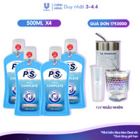Bộ 4 Nước súc miệng P/S Chuyên gia kháng khuẩn 500ml giúp kháng khuẩn 99.9% chỉ sau 30 giây