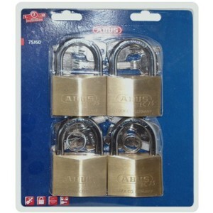 Bộ 4 ổ khóa đồng chìa chủ Abus EC 75/60 MK4