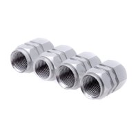 Bộ 4 ốc - nắp chụp chân van, đầu vòi xe hơi, xe máy, ô tô chất lượng cao chống rỉ nhiều màu - bộ 4 nắp Trắng bạc