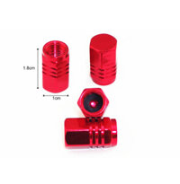 Bộ 4 ốc - nắp chụp chân van, đầu vòi xe hơi, xe máy, ô tô chất lượng cao chống rỉ nhiều màu - 1 nắp van đỏ