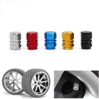 Bộ 4 ốc nhôm nắp chụp van bơm hơi ô tô trang trí, 4 ốc nhôm nắp chụp trang trí bảo vệ đầu van bơm hơi lốp bánh xe ô tô, chất liệu nhôm