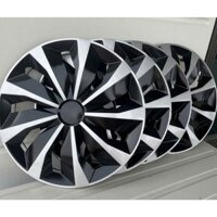 Bộ 4 ốp mâm xe R14, R13, R15, R12 ốp giả vành đúc, ốp  chụp lazang  bánh xe ô tô kèm  logo  kia  - hyundai - chevrol