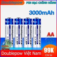 Bộ 4 Pin Sạc AA 3000mah Doublepow công suất lớn chuyên karaoke gia đình, được dùng trong các th