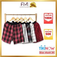 Bộ 4 quần đùi nam, quần short mặc nhà kate caro nhiều màu , mềm mịn  - FORMEN SHOP- FMTT002 - Combo 4 Quần - 3XL